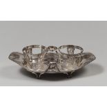 SILVER STEM OF OIL-HOLDER, PROBABLY FRANCE 19TH CENTURY with tubs pierced to vegetable motives and