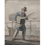 PAINTER XIX CENTURY CARRIER'S FIGURE Water-color on paper, cm. 22 xes 17 Framed PITTORE XIX SECOLO