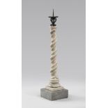 MODEL OF COSMATESCA COLUMN, LATE 18TH CENTURY in white marble with stem twisted her. Base in grey