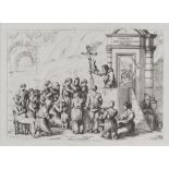 ENGRAVER XX CENTURY THE SERMON IN THE COLOSSEUM, FROM PINELLI Print, cm. 24 xes 32 Subtitled