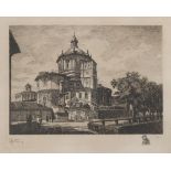 UNKNOWN ENGRAVER, 19TH CENTURY SAN LORENZO IN MILAN Engraving, cm. 32 x 47 Signed 'Efestum', lower