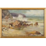 MARIO AVALLONE (Salerno 1899 - 1953) COASTAL STORM Oil on cardboard, cm. 35 x 55 Signed and dated '