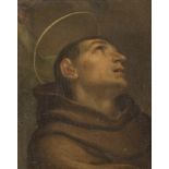 ITALIAN PAINTER, 17TH CENTURY SAINT ANTONY FROM PADUA Oil on canvas, cm. 48 x 38 CONDITION Old