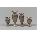 FOUR SILVER VASES, 20TH CENTURY