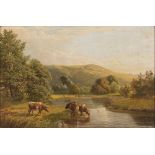 WILLIAM GRAY (Inghilterra, 1828 ca. - ?) LANDSCAPE Oil on canvas, cm. 35 x 52 Signed and dated