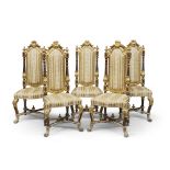 AN IMPORTANT SET OF FIVE CHAIRS, NAPLES ELEMENTS OF EARLY 18TH CENTURY