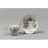 PORCELAIN CUP AND SAUCER, MEISSEN 20TH CENTURY