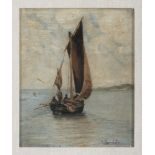 ITALIAN PAINTER, LATE 19TH CENTURY FISHERMEN'S BOAT OFFSHORE