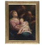 MARIANO ROSSI, att. to (Sciacca 1731 - Rome 1807) THE HOLY FAMILY Oil on canvas, cm. 41,5 x 31