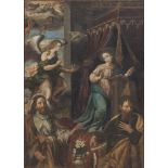 NORTH ITALIAN MANNERIST PAINTER, LATE 16TH CENTURY ANNUNCIATION WITH THE SAINTS THOMAS E ANDREW