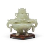 A CHINESE SERPENTINE CENSER, 20TH CENTURY