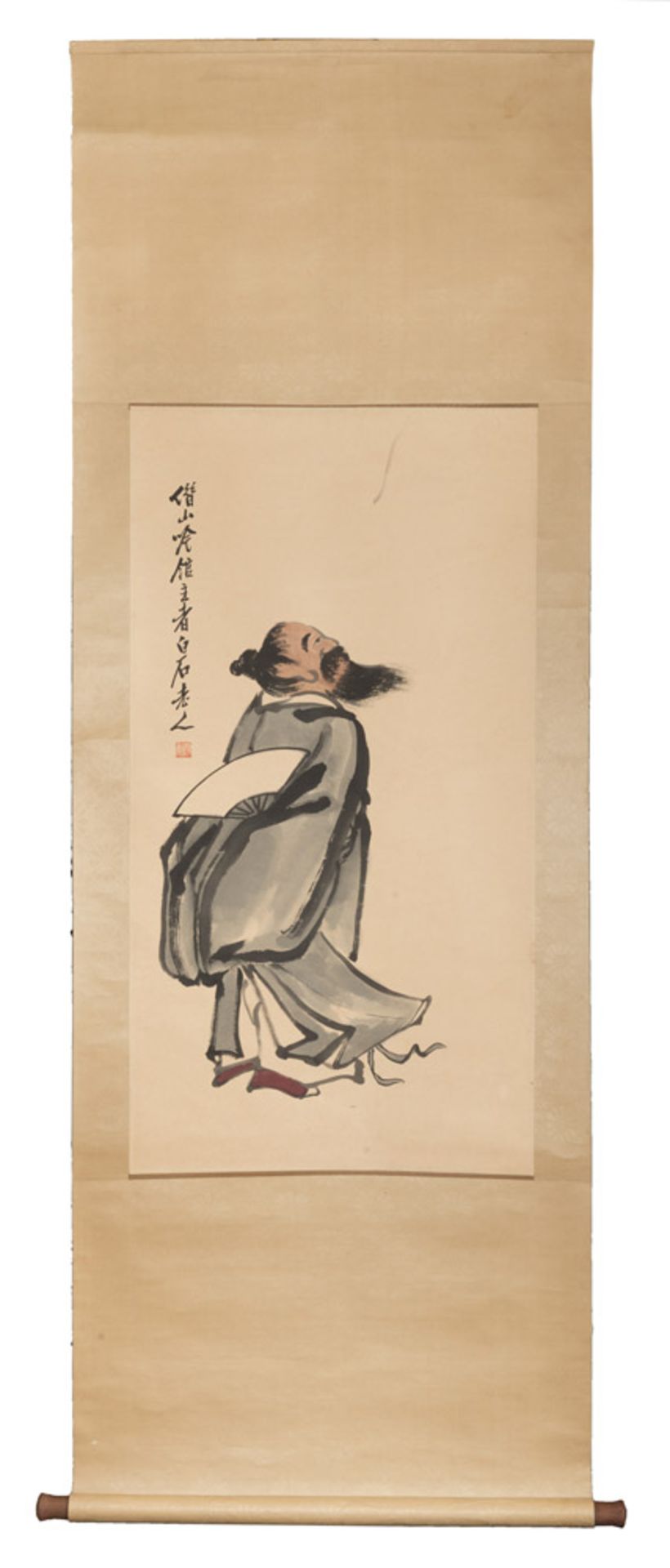 CHINESE SCHOOL, Style Of QI BAISHI (1864 -1957), 20th Century, LETTERED IN CONTEMPLATION Mixed