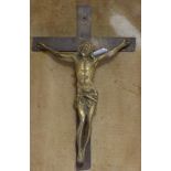 BRONZE CRUCIFIX, 19TH CENTURY Within a recent gilded wood frame. Measures Christ, cm. 35 x 29.