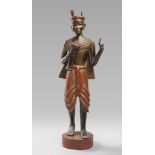 A BURMA RED, BLACK AND GOLD LAQUER WOOD SCULPTURE, EARLY 20TH CENTURY