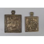 TWO BRONZE TRAVEL-ICONS, RUSSIA 18TH CENTURY