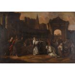 DUTCH PAINTER, 18TH CENTURY ADORATION OF THE PAGAN IDOLS Oil on panel cm. 75 x 107 PROVENANCE