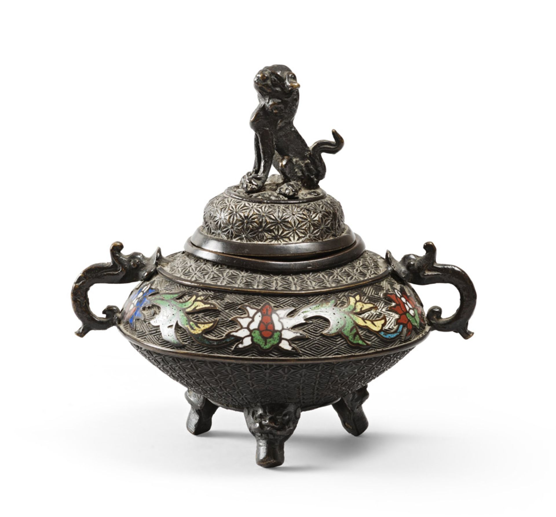 A CHINESE CLOISONNÉ BRONZE CENSER, FIRST HALF 20TH CENTURY