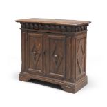 SMALL CHESTNUT TREE CABINET, SOUTHERN ITALY 18TH CENTURY front with two counters, underlined by