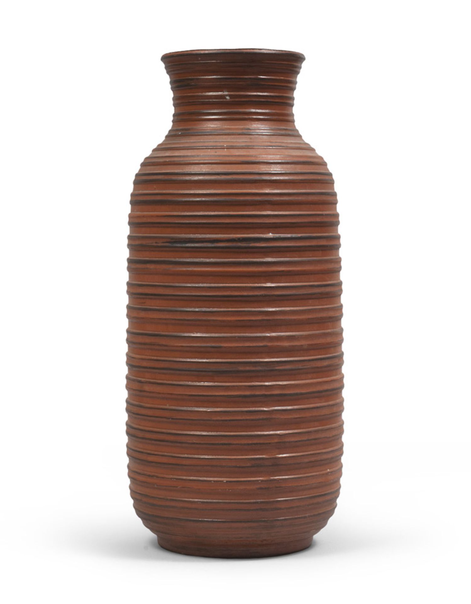 GRANDE VASO IN TERRACOTTA, ANNI '60 - con costolature orizzontali, dipinto a mano - [...] - Image 2 of 2