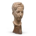 SCULTORE XX SECOLO - - Testa di fanciullo - Terracotta, h. cm. 30 - Base in [...]