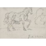GIORGIO DE CHIRICO (Volos 1888 - Roma 1978) Due studi di cavalli, inizio anni '50