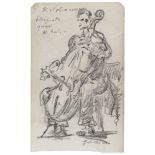 GIORGIO DE CHIRICO (Volos 1888 - Roma 1978) Il violoncellista (disegnato quasi al buio)