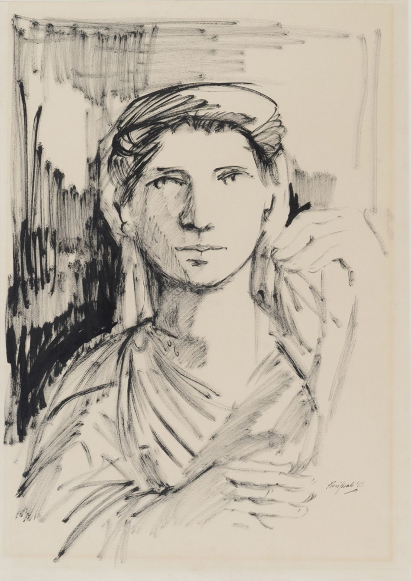 DOMENICO PURIFICATO (Fondi 1915 - Roma 1984) Ritratto, 1964