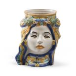 VASO IN CERAMICA CALTAGIRONE FIRMATO DOLCE&GABBANA, XXI SECOLO - con testa di moro [...]