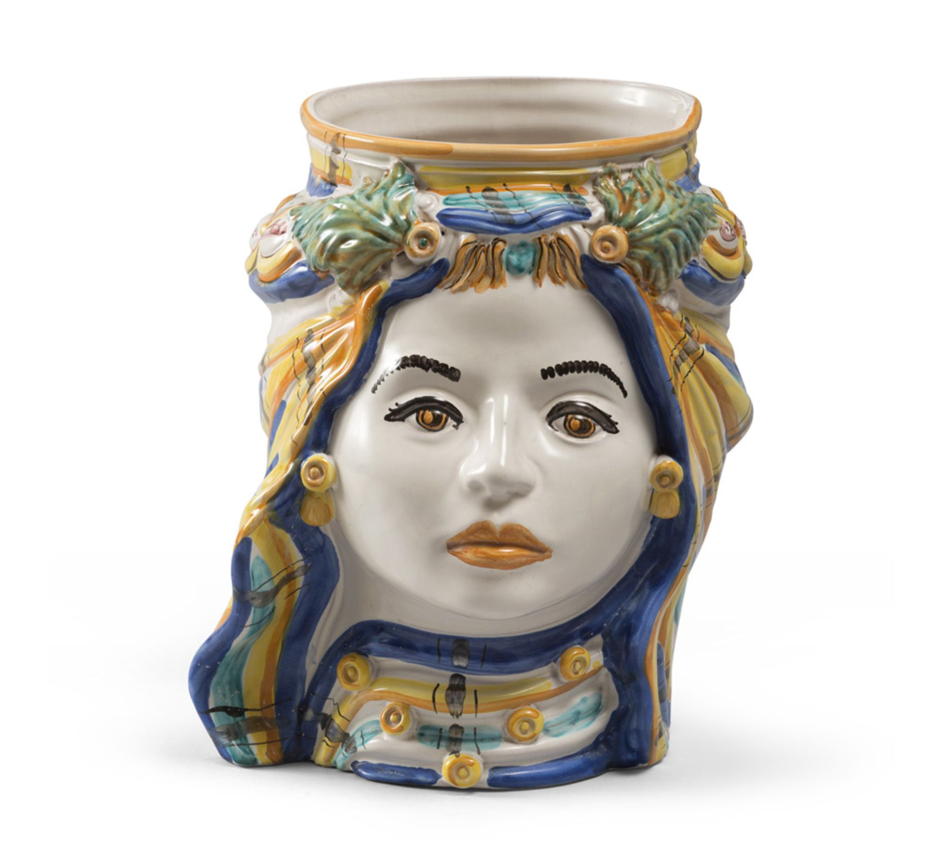 VASO IN CERAMICA CALTAGIRONE FIRMATO DOLCE&GABBANA, XXI SECOLO - con testa di moro [...]