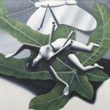 MARK KOSTABI (Los Angeles 1960) Hybrid Source Material, 1990 Olio su tela, cm. 122 x 122 Firma,