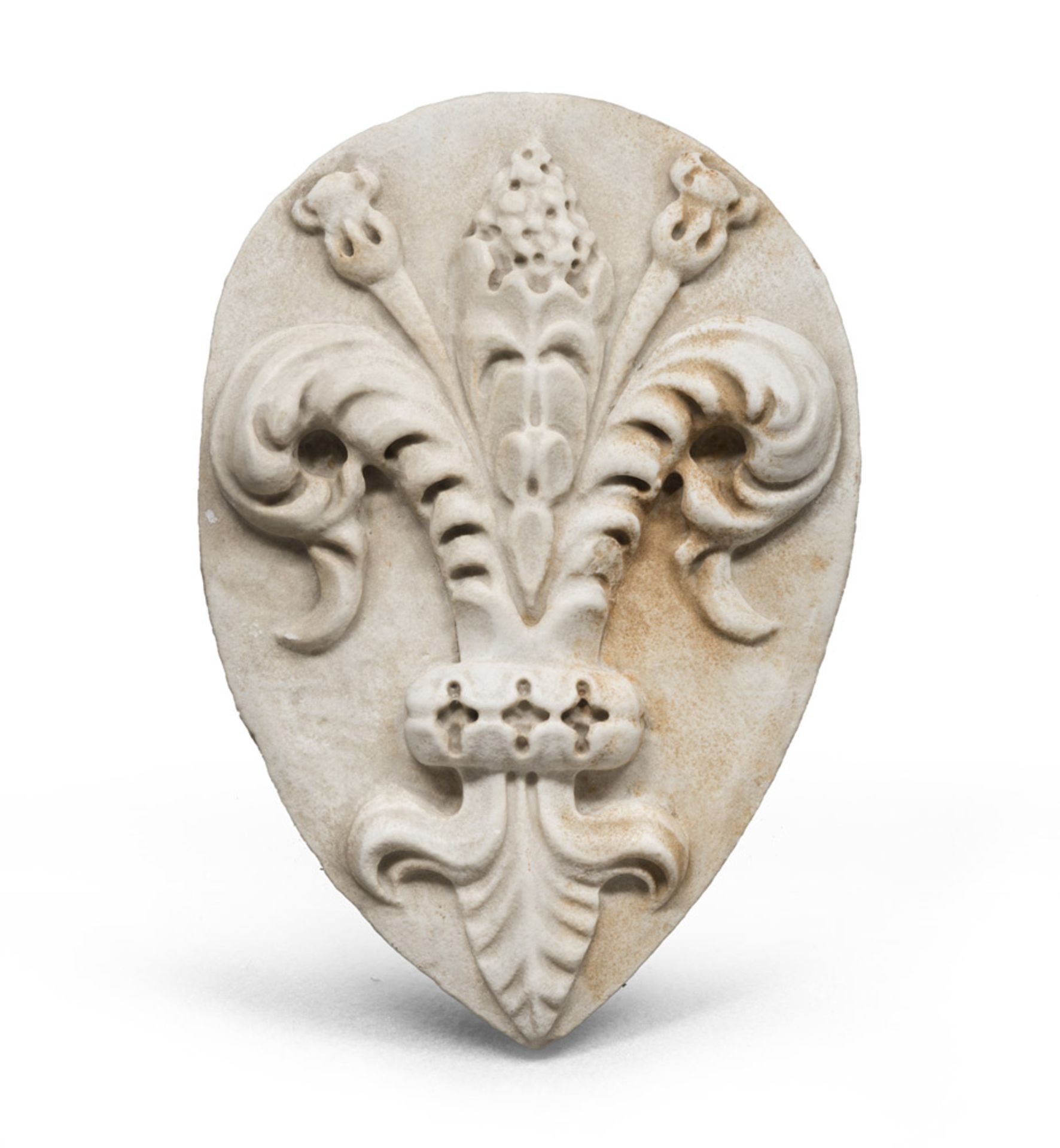 White marble Coat of arms, probably Tuscany late 18th century.