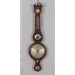 Mahogany Barometer and thermometer with satin wood edging, late England 19th century. Measures cm.