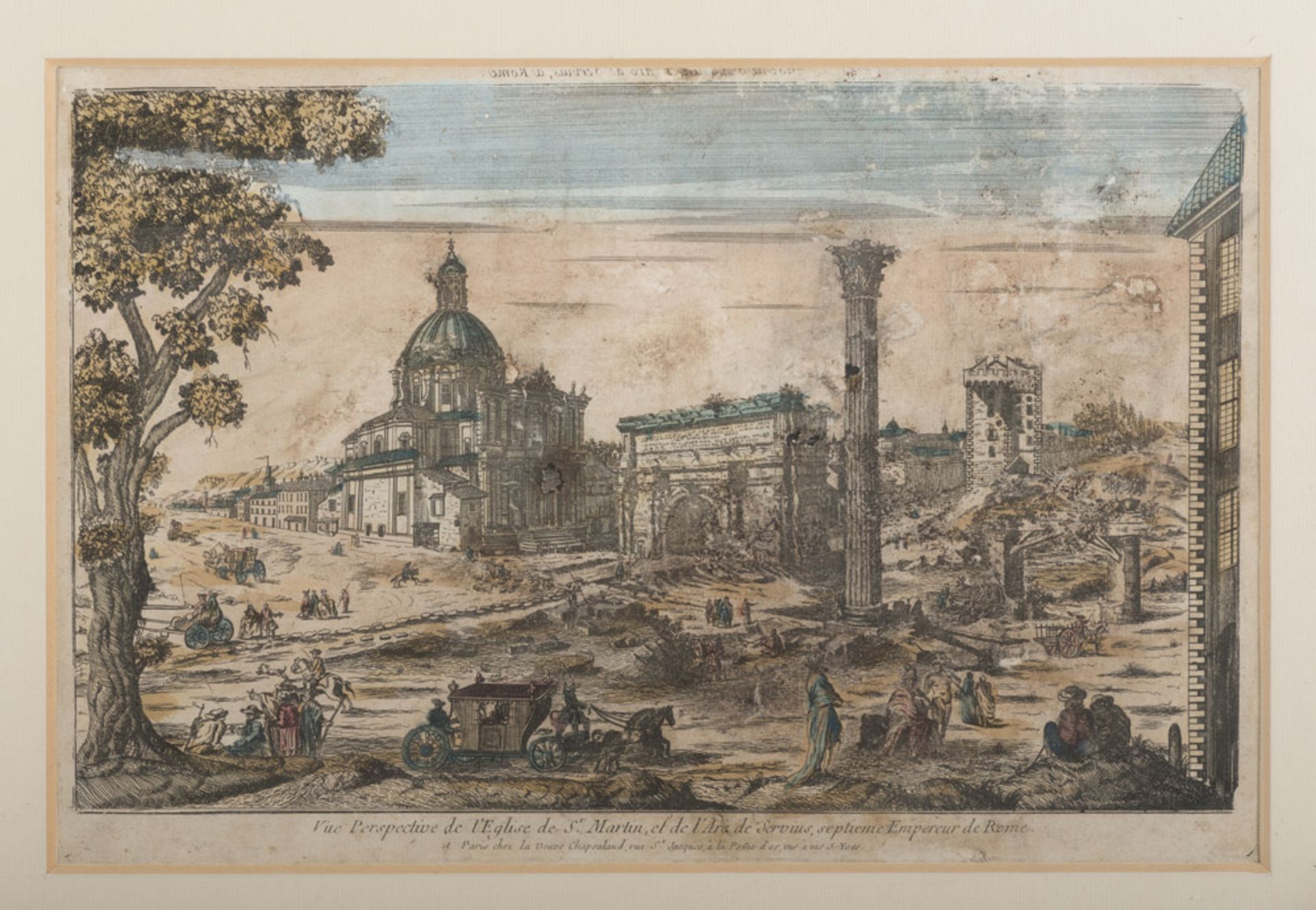 French engraver, 18th century. Warsaw. Church of St. Martin, Rome. Royal building Somerset, - Bild 4 aus 4