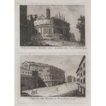 Italian engraver, late 18th century. Views of Rome. Six prints in three sheets, cm. 10 x 14.INCISORE