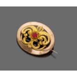 Yellow gold 18 kts. brooch. Measures cm. 7,5 x 4,5, total weight gr. 14,90.SPILLA in oro giallo 18