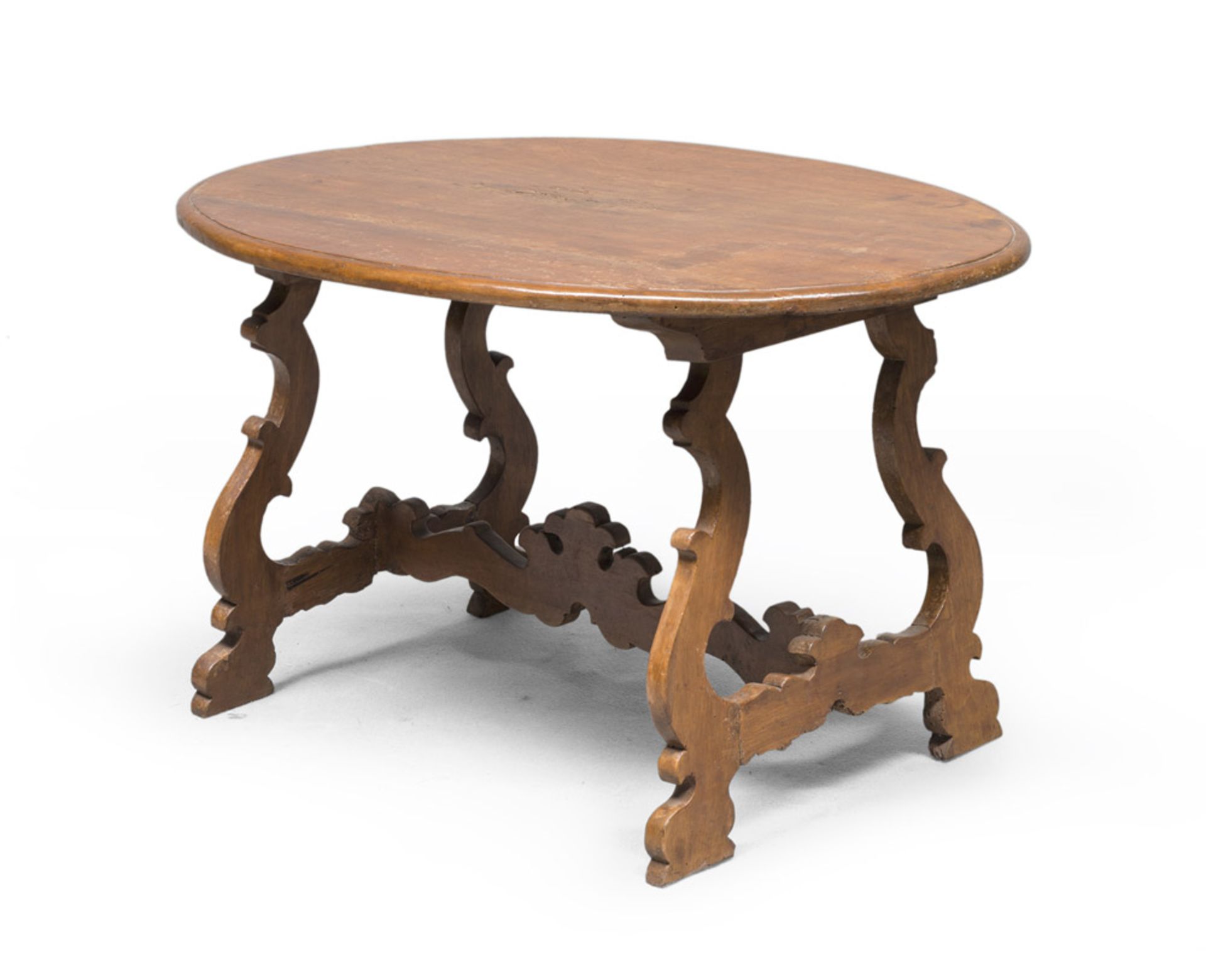 Low walnut-tree table, ancient elements.