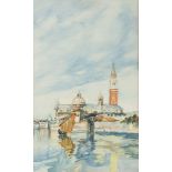 Painter early 20th century. The basilica of St. Mark. View of Venice. A pair of water-colors on