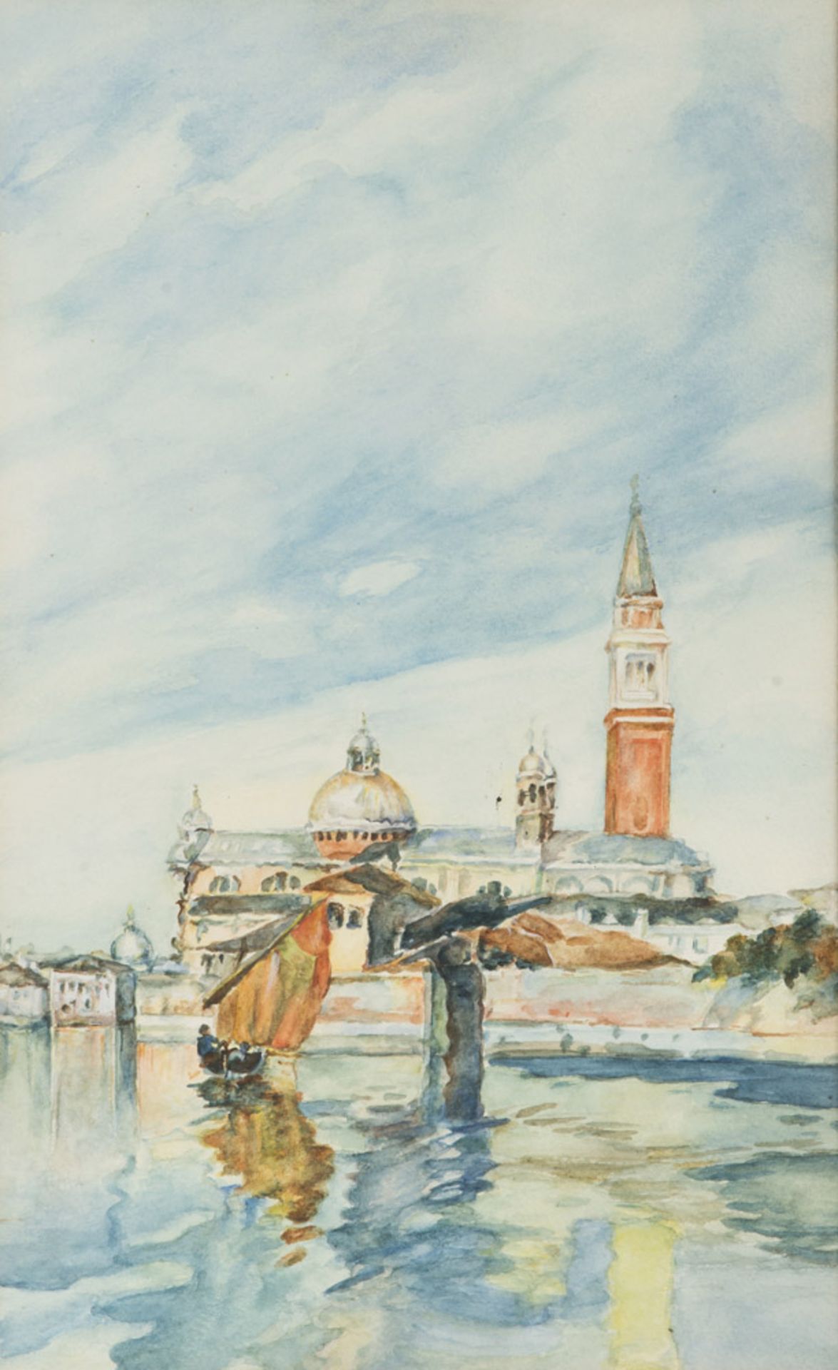 Painter early 20th century. The basilica of St. Mark. View of Venice. A pair of water-colors on