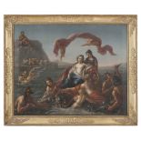 French painter, 18th century. The triumph of Galatea. Oil on canvas, cm. 78 x 94.PITTORE FRANCESE,