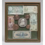 Coins and banknotes collection. Diameter coin of Pious IX cm. 8.RACCOLTA DI MONETE E BANCONOTE