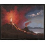 Neapolitan painter, 20th century. 1842 eruption in Naples. A pair of gouaches, cm. 44 x 53.PITTORE