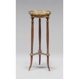 Mahogany Gueridon with marble top and gilded metal applications, late France 19th century.