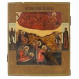 Russian school, late 18th century. The life of sant'Elia. Tempera on wood, cm. 36,5 x 31.SCUOLA