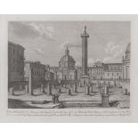 ITALIAN ENGRAVER, 19th SECOLO TRAIAN'S FORUM etching, cm. 19 x 24 Subtitled In frameINCISORE