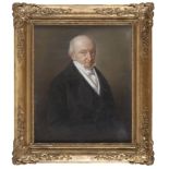 French painter, mid 19th century. Gentleman's portrait. Crayons on cardboard, cm. 42 x 34.PITTORE