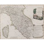 French engraver, early 19th century. State of the Church in Parma and Tuscany. Color geographical