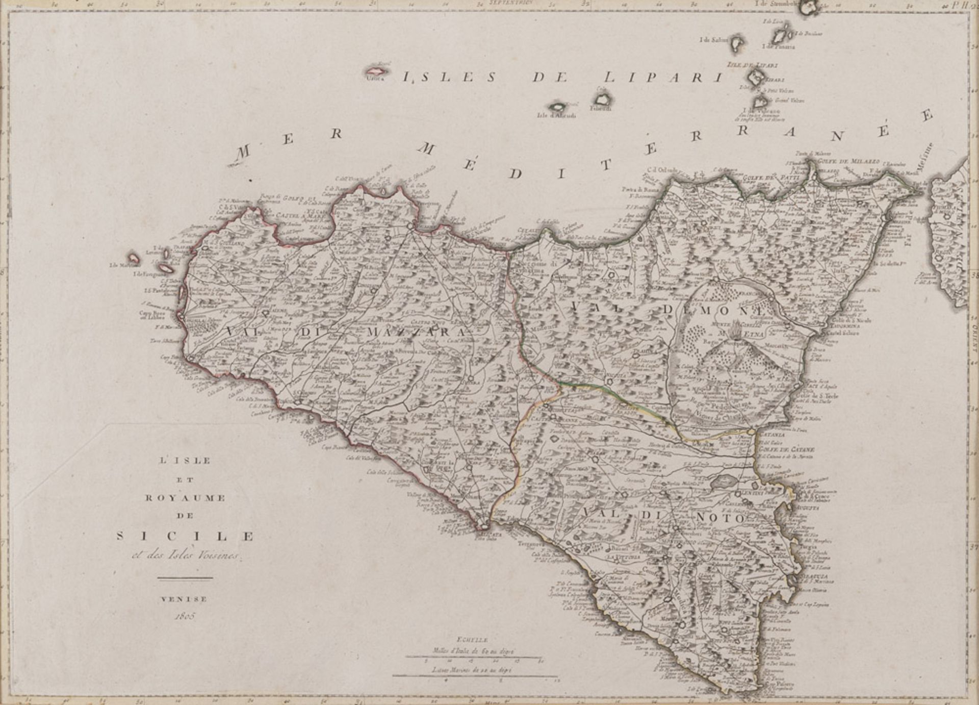 French engraver, early 19th century. State of the Church in Parma and Tuscany. Color geographical