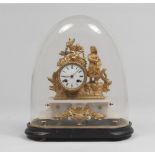 Gilded metal Clock with onyx base, late 19th century.