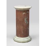 Marble column with white marble base, 19th century. h. cm. 69.5. PICCOLA COLONNA IN BRECCIA ROSSA,