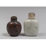 TWO CHINESE STONE SNUFF BOTTLES, 20TH CENTURY